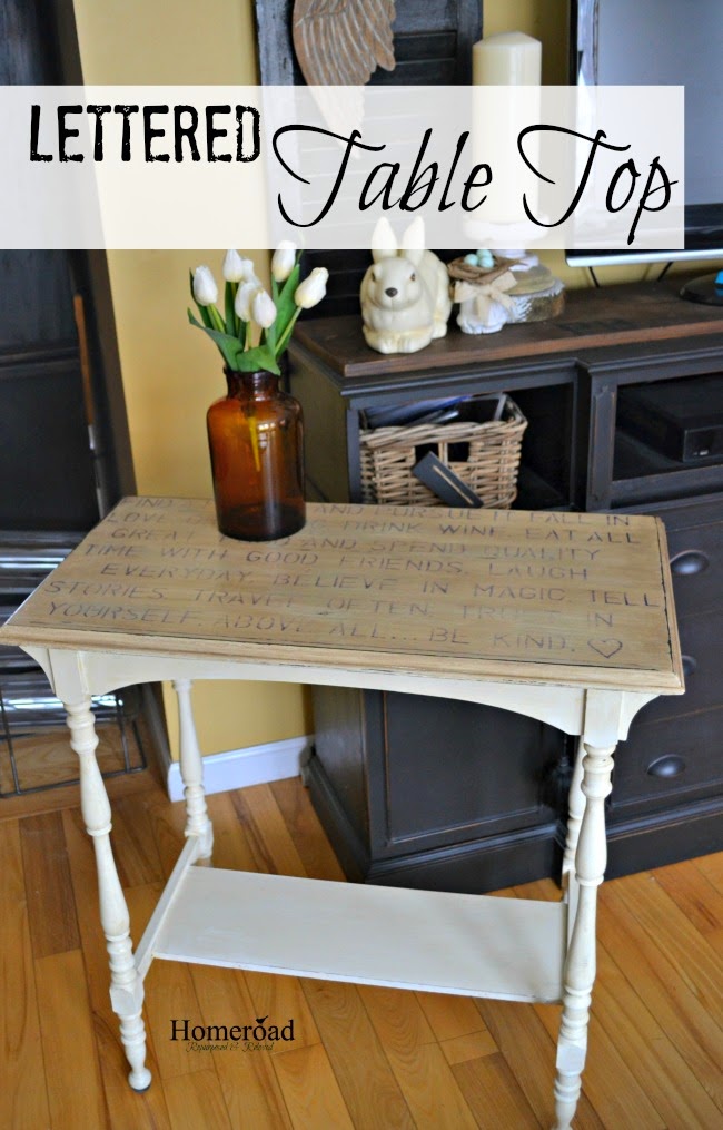 A Lettered Table Top With Important Tips using a children's stencil