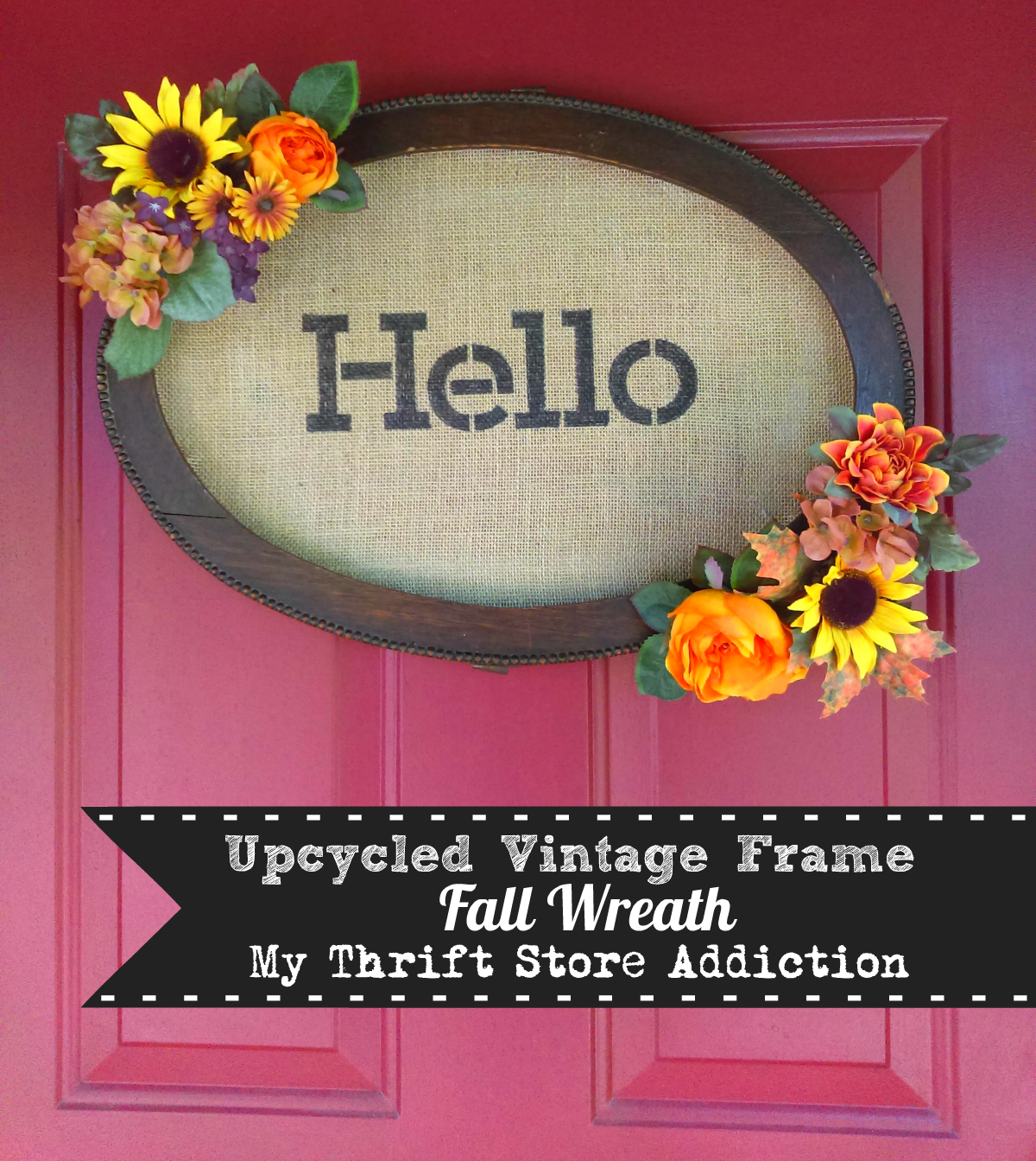 upcycled frame wreath