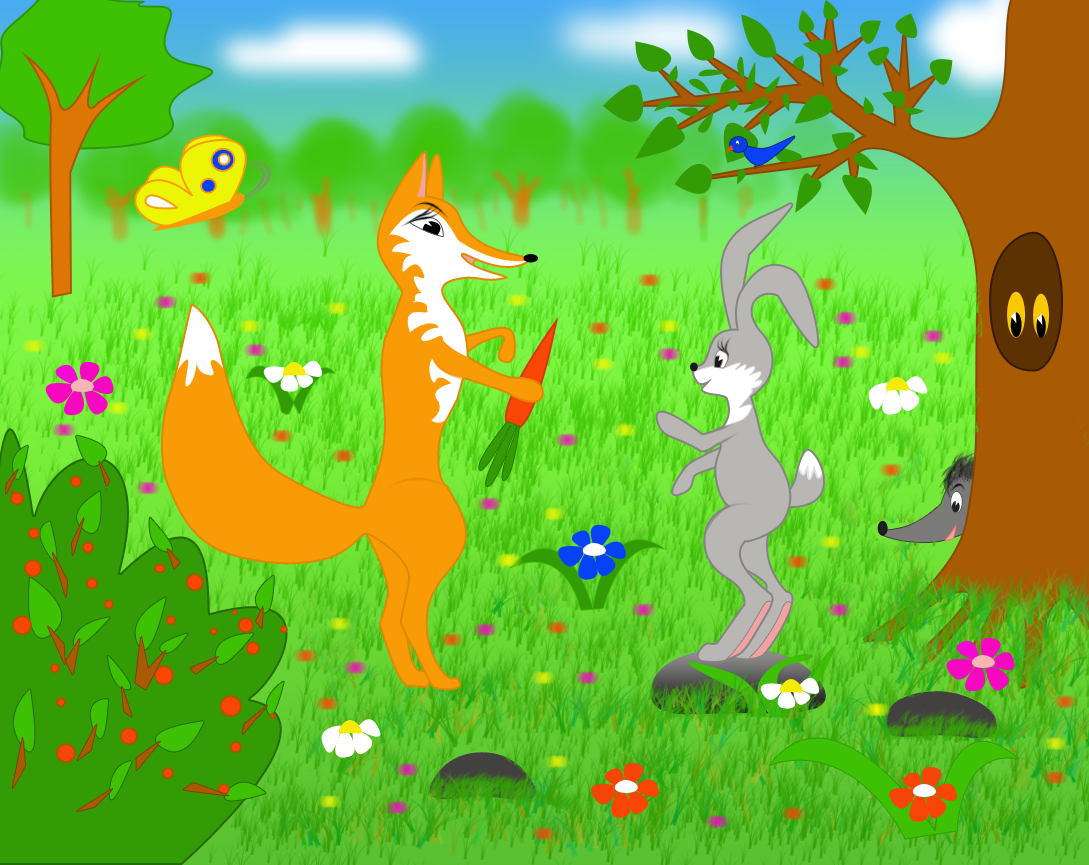 Игра лисица и заяц. Детские обои с зайцами и лисичками. Пазлы картинки заяц и лиса. Картинки музыкальная игра зайцы и Лис.