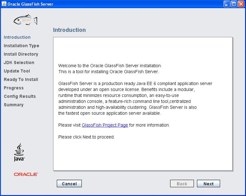 Installation of Oracle GlassFish Server 3.1