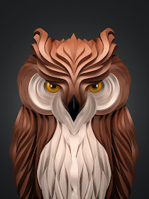 08-Owl-Maxim-Shkret-Digital-Origami-Animal-Art-www-designstack-co