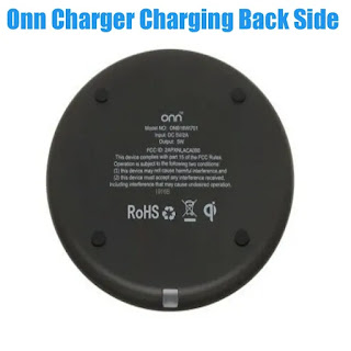 Back Side of Onn Wireless Charger Charging Pad