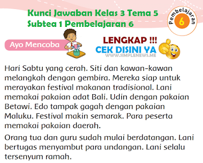 Kunci Jawaban Tematik Kelas 3 Tema 5 Subtea 1 Pembelajaran 6 www.simplenews.me