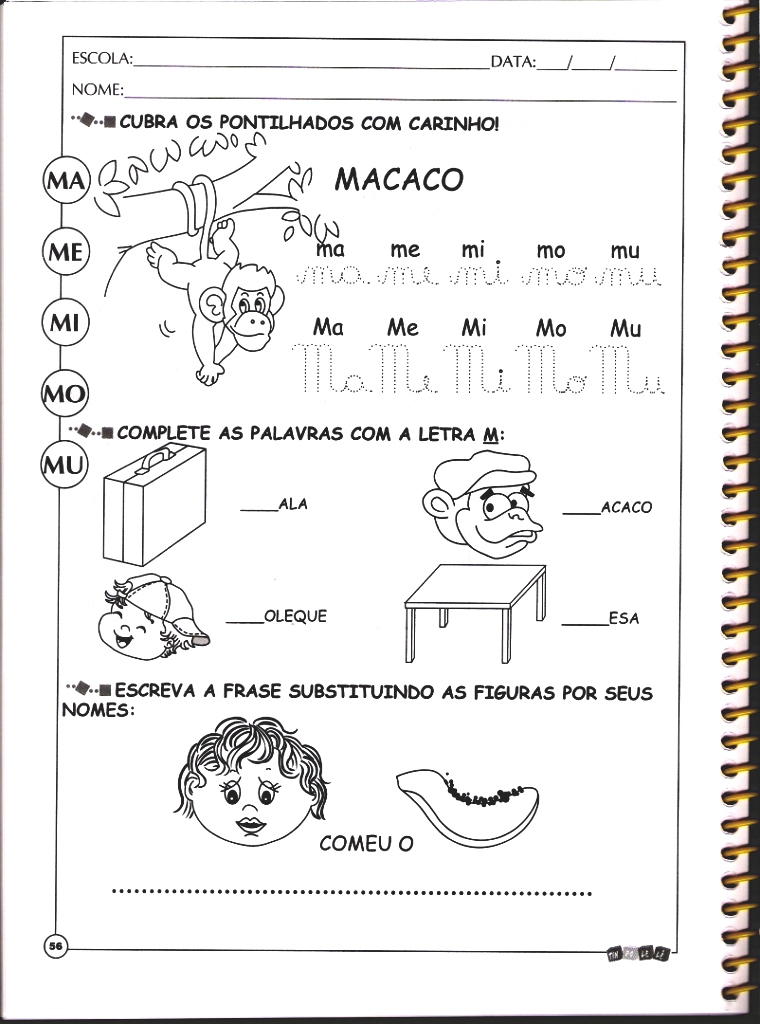 Atividades com a letra M e desenhos para montar atividades Ensinar Aprender Atividades com a letra M e desenhos para montar atividades Ensinar Aprender