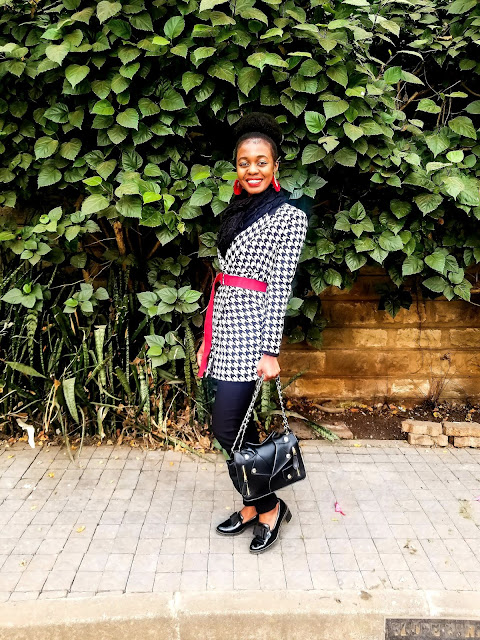 How To Style A Houndstooth Blazer In Cold Weather