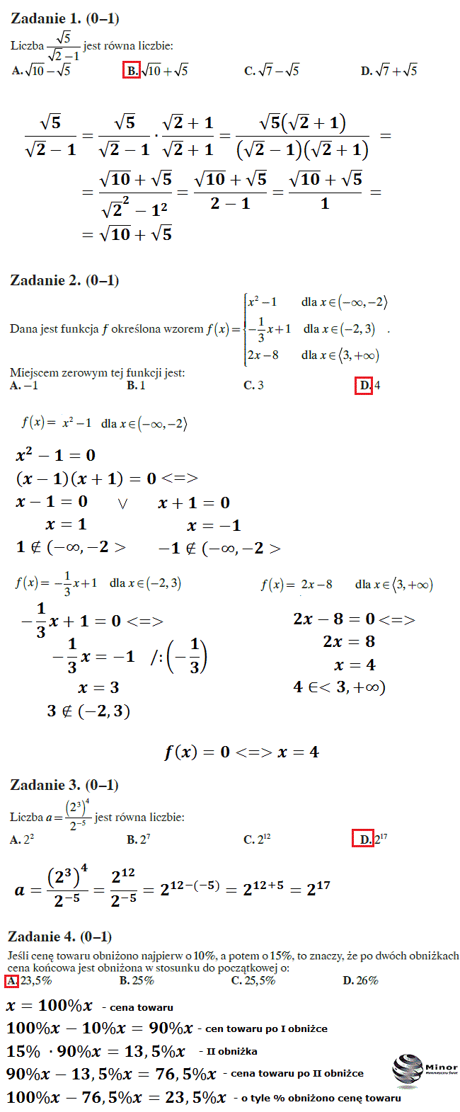 Arkusz maturalny 2015 próbny z matematyki z Operonem