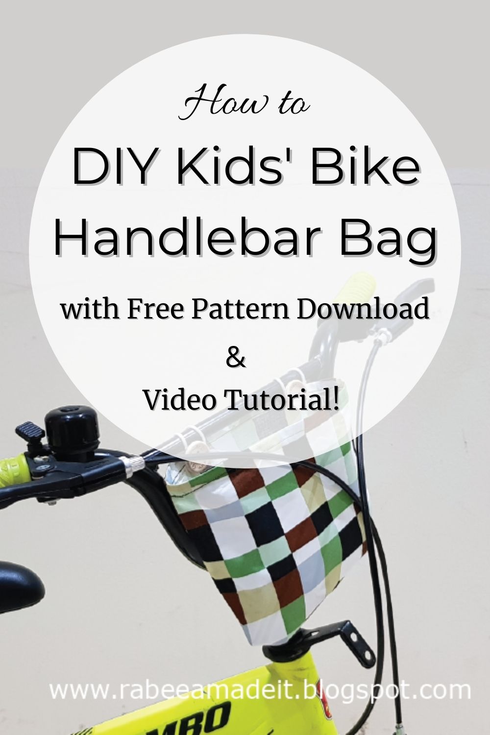 Easy and Quick Sew Children's Bicycle Handlebar Bag Tutorial with Free
