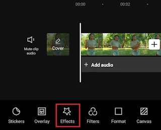 open the effects menu open the effects menu
