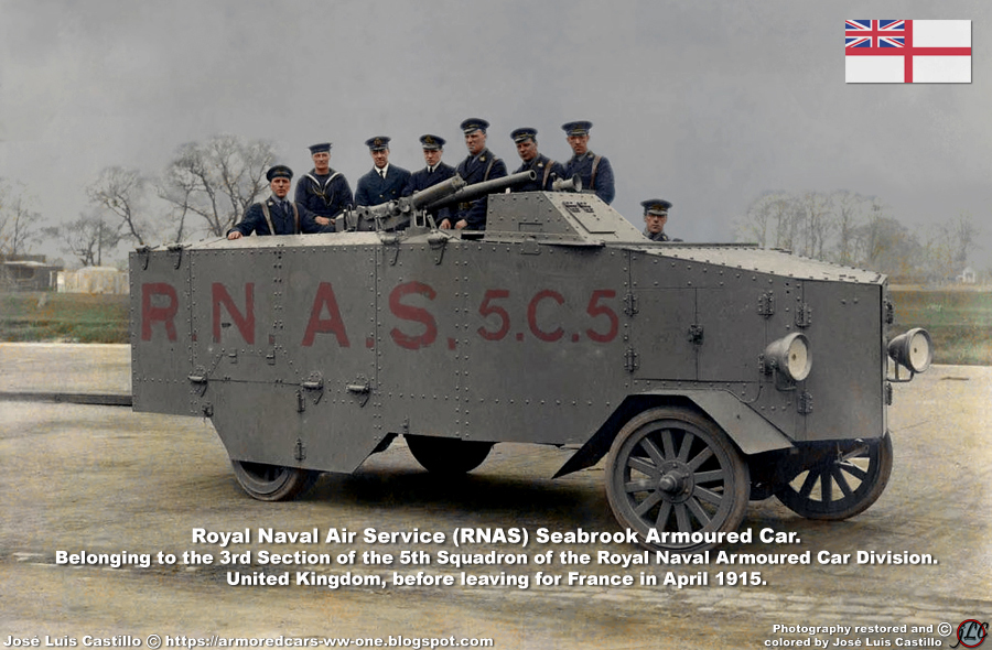 Armored Cars in the WWI British RNAS Seabrook Armoured Car No. 5C5