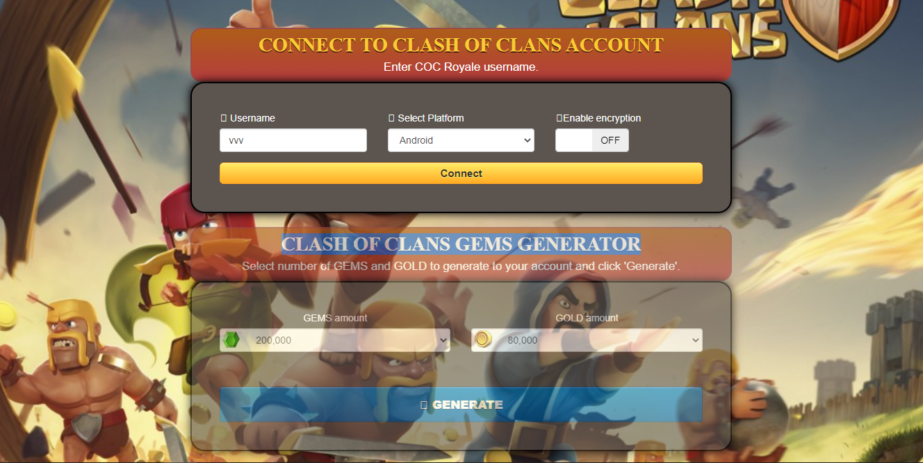 Clash of Clans Gems Generator
