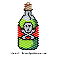 Click to view the Bottle of Poison Halloween brick stitch bead pattern charts.