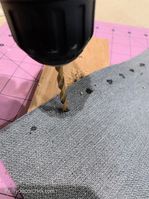 drill holes into leather to wrap vases