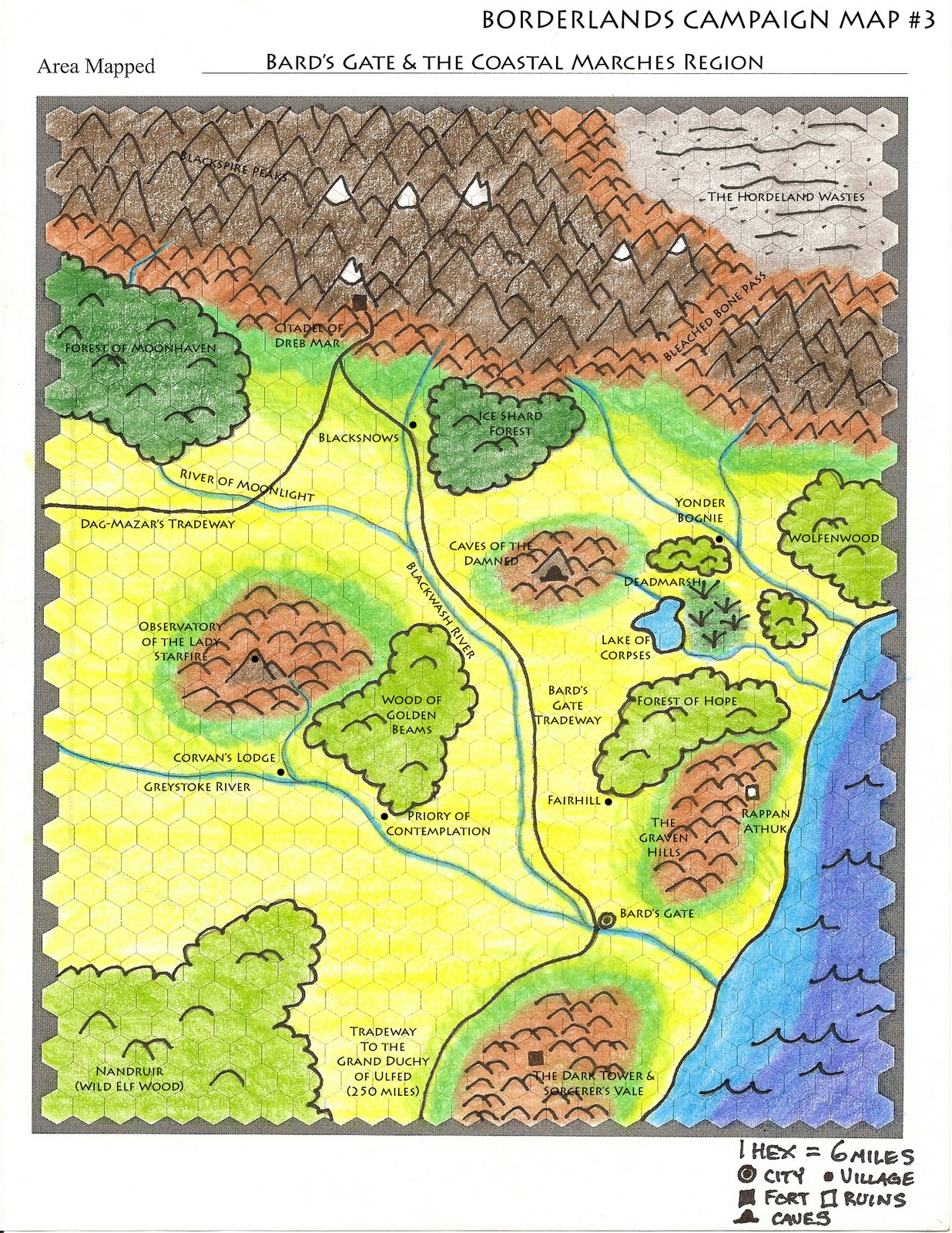 The Borderlands: Borderlands Gazetteer: Eastern Borderlands Map The Borderlands: Borderlands Gazetteer: Eastern Borderlands Map