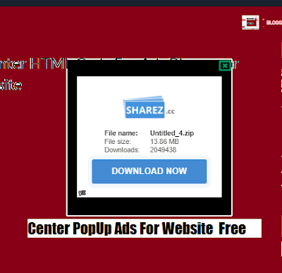 Website Center Ads PopUp Latest Style HTML Code For Blogger Free For All Download