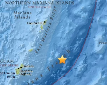 An earthquake of magnitude 6.0 occurred near the Mariana Islands