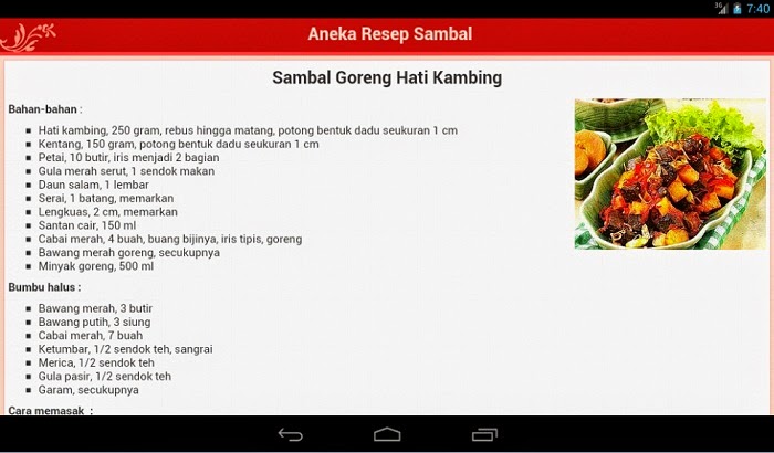 Aplikasi Resep Masakan di Android 