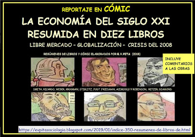 Reportaje en cómic: "La economía del siglo XXI resumida en diez libros" (E.V.Pita, 2019)