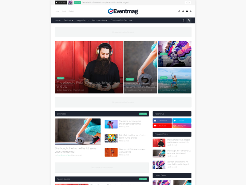 EventMag Free Blogger Template