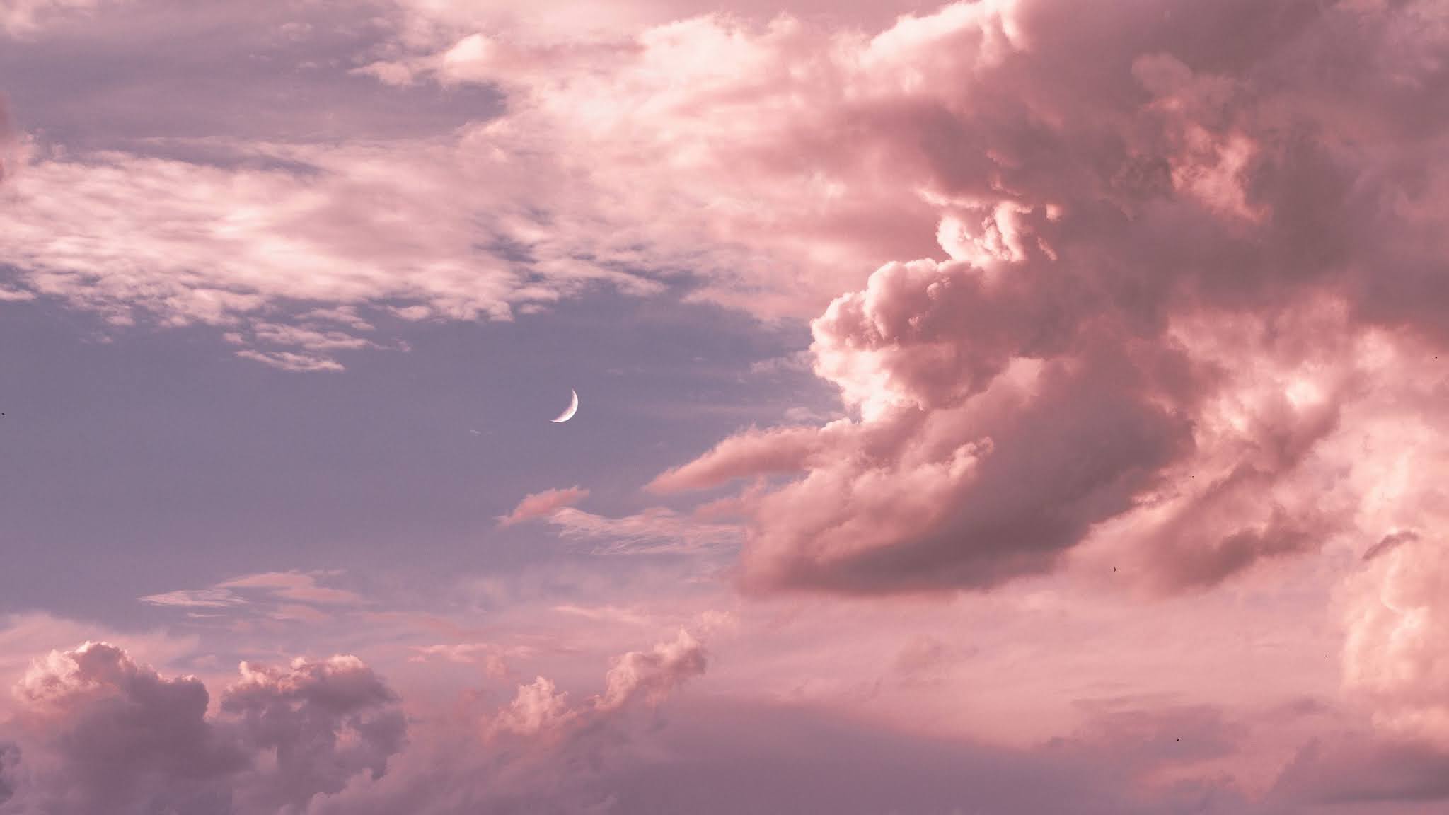 Pink Sky Moon Wallpaper