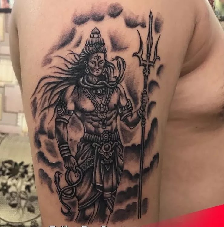Shiva tattoo on shoulder