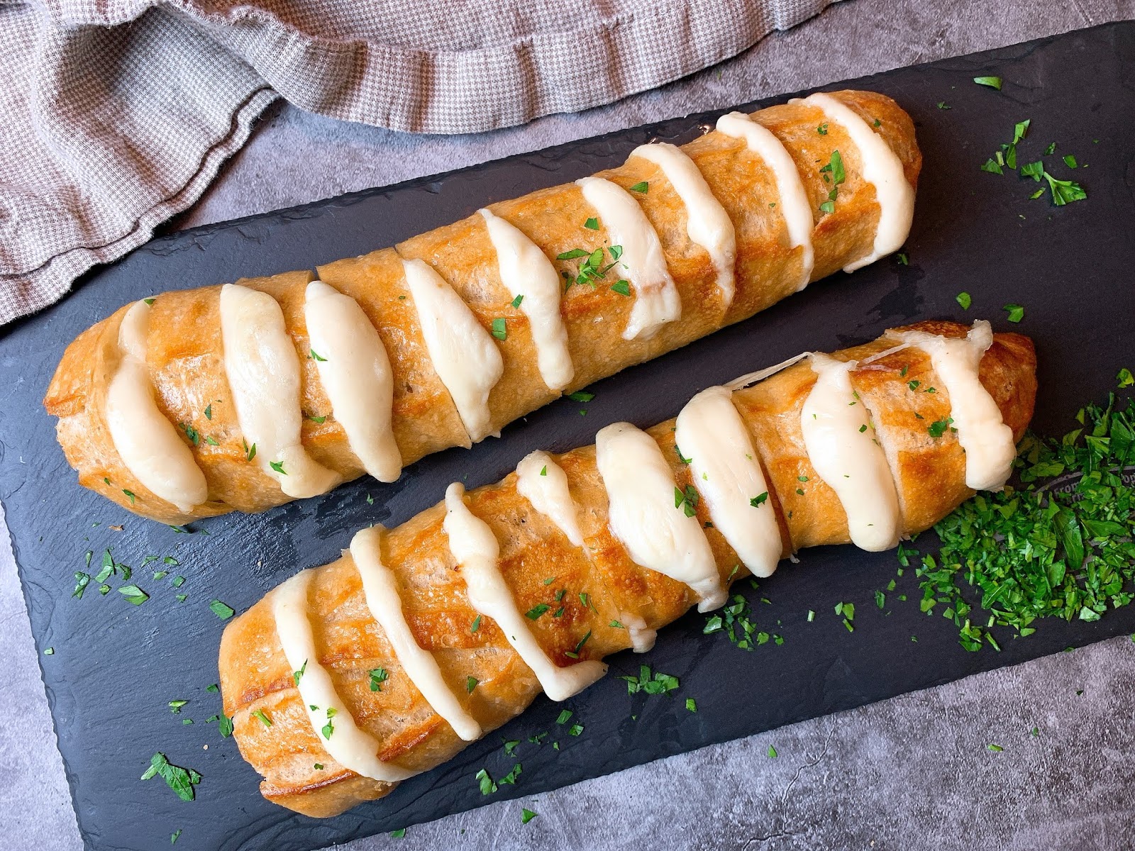 Hasselback GarlicMozzarella Bread