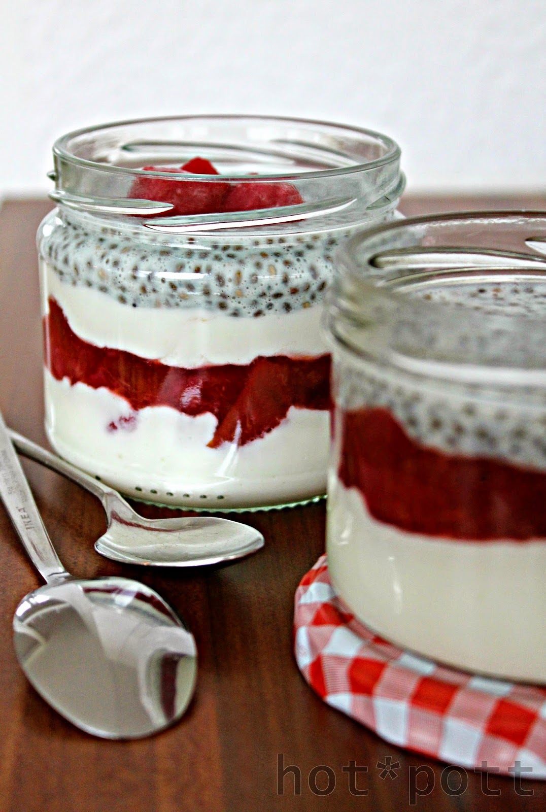 hot*pott: Pflaumen- Birnen Kompott als Schichtdesert mit Chia Samen