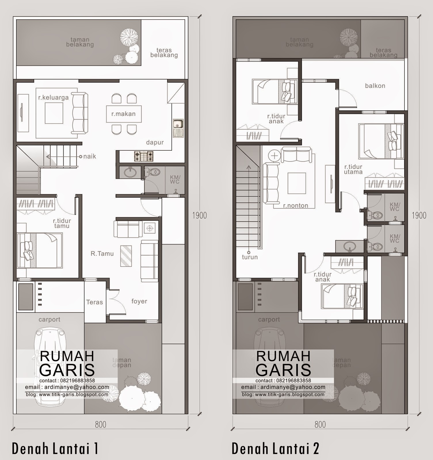 Desain Rumah Tinggal 2 lantai di Makassar Rumah Garis
