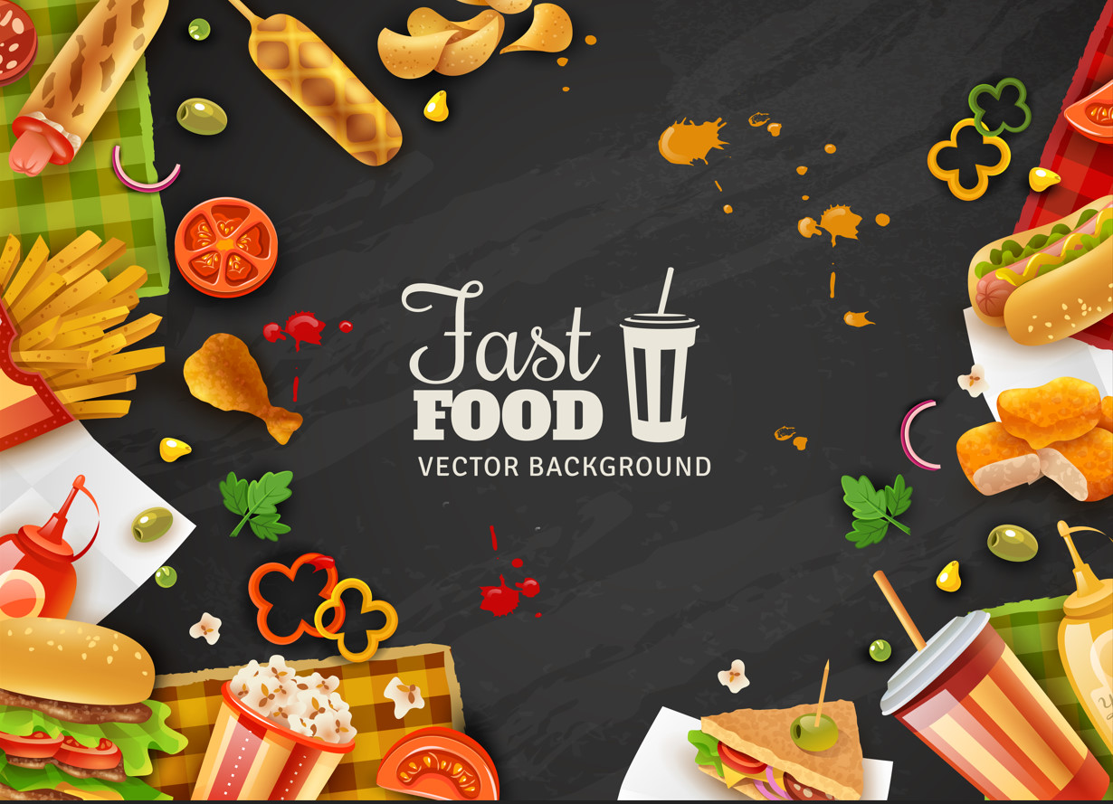 A set of food backgrounds available in vector photoshop format