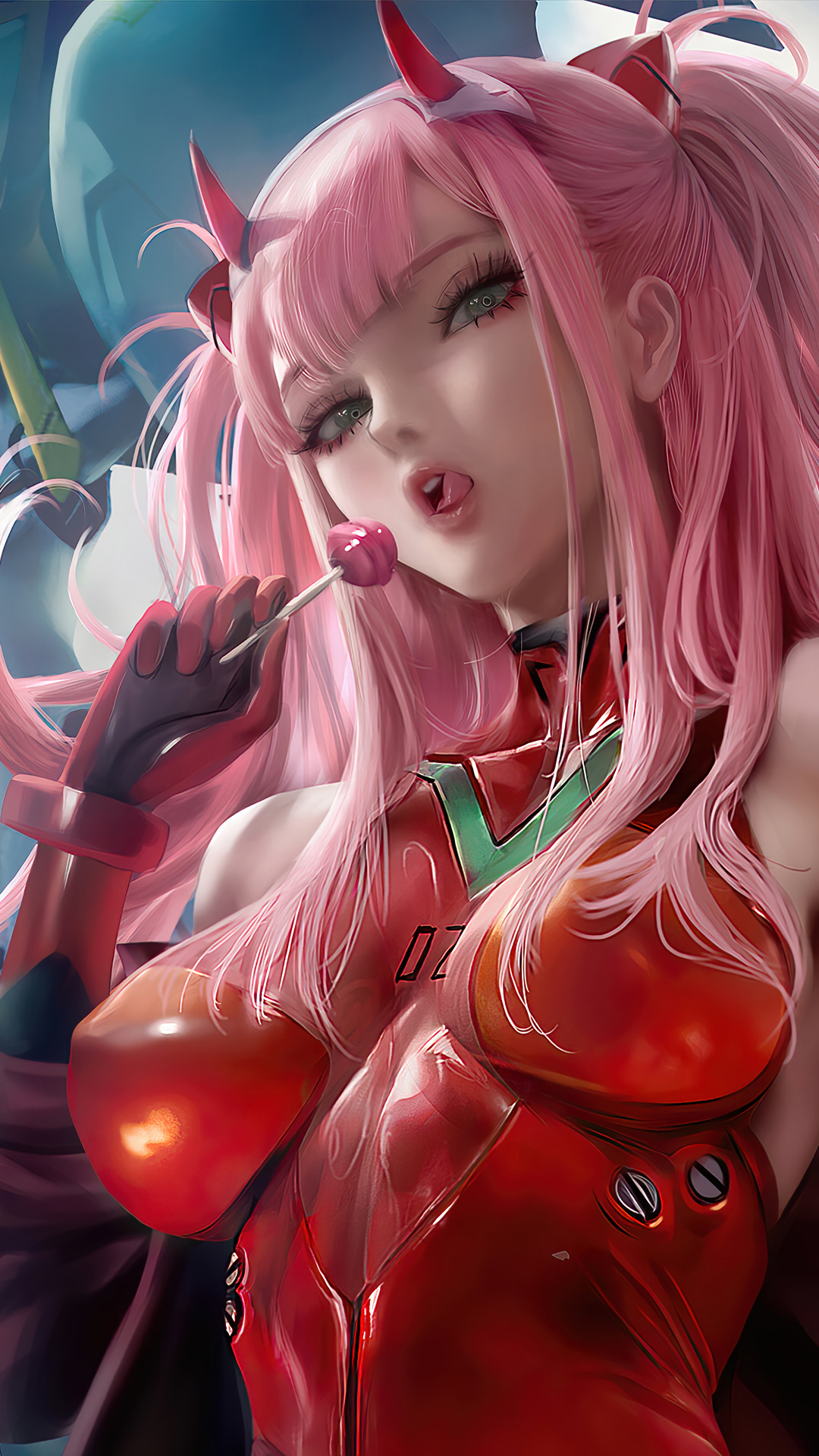 HD Mobile Walls: Darling in the FranXX - Zero Two mobile wallpaper.