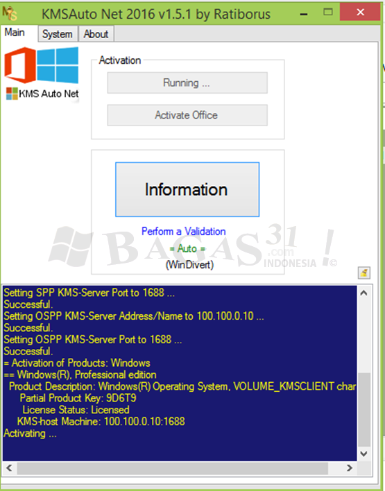 KMSAuto Net 2016 Activator Untuk aktivasi windows dan microsoft gratis!!