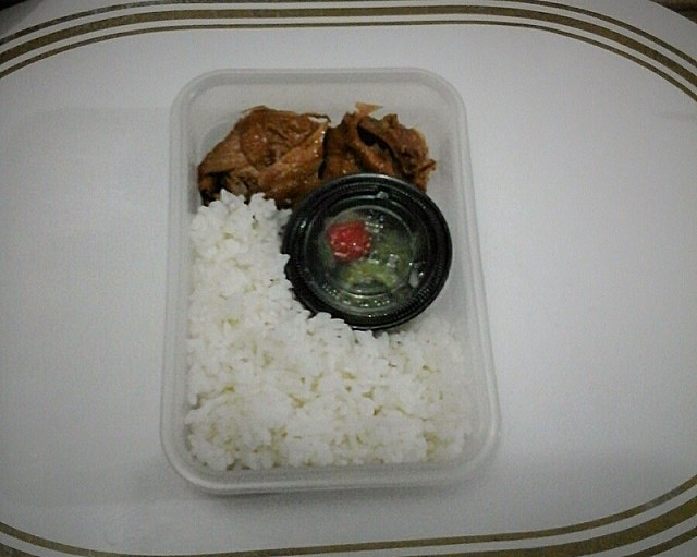 lunch baon chicken adobo and ampalaya salad
