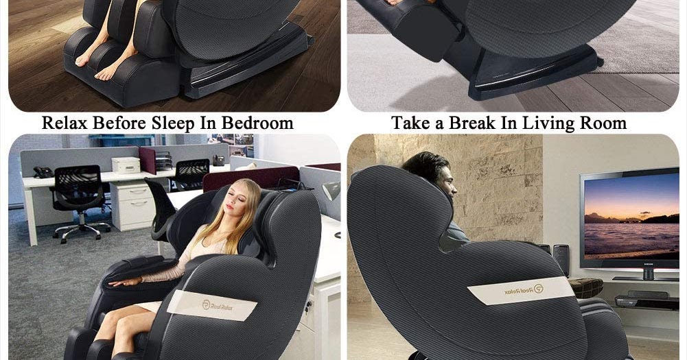 Real Relax 2020 Massage Chair, Full Body Zero Gravity Shiatsu Recliner with Bluetooth and Led