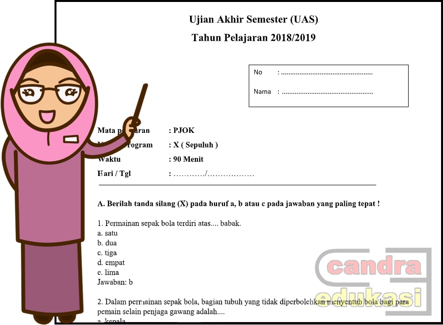 Soal UAS PJOK Kelas 10 Semester 1 Dan Jawabannya | Administrasi Sekolah
