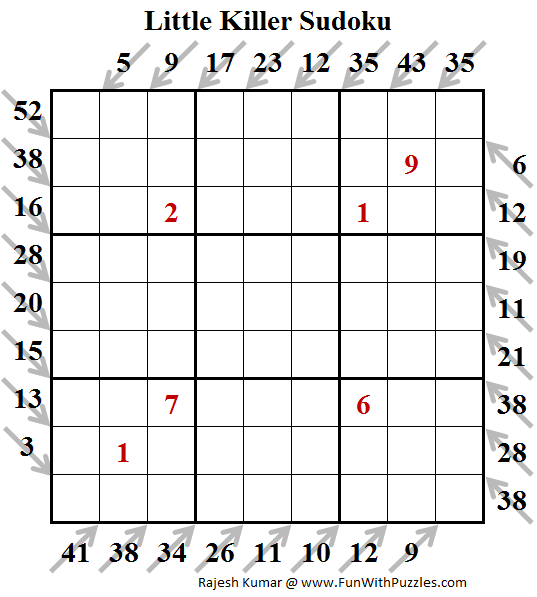 Little Killer Sudoku Puzzle (Fun With Sudoku #195)