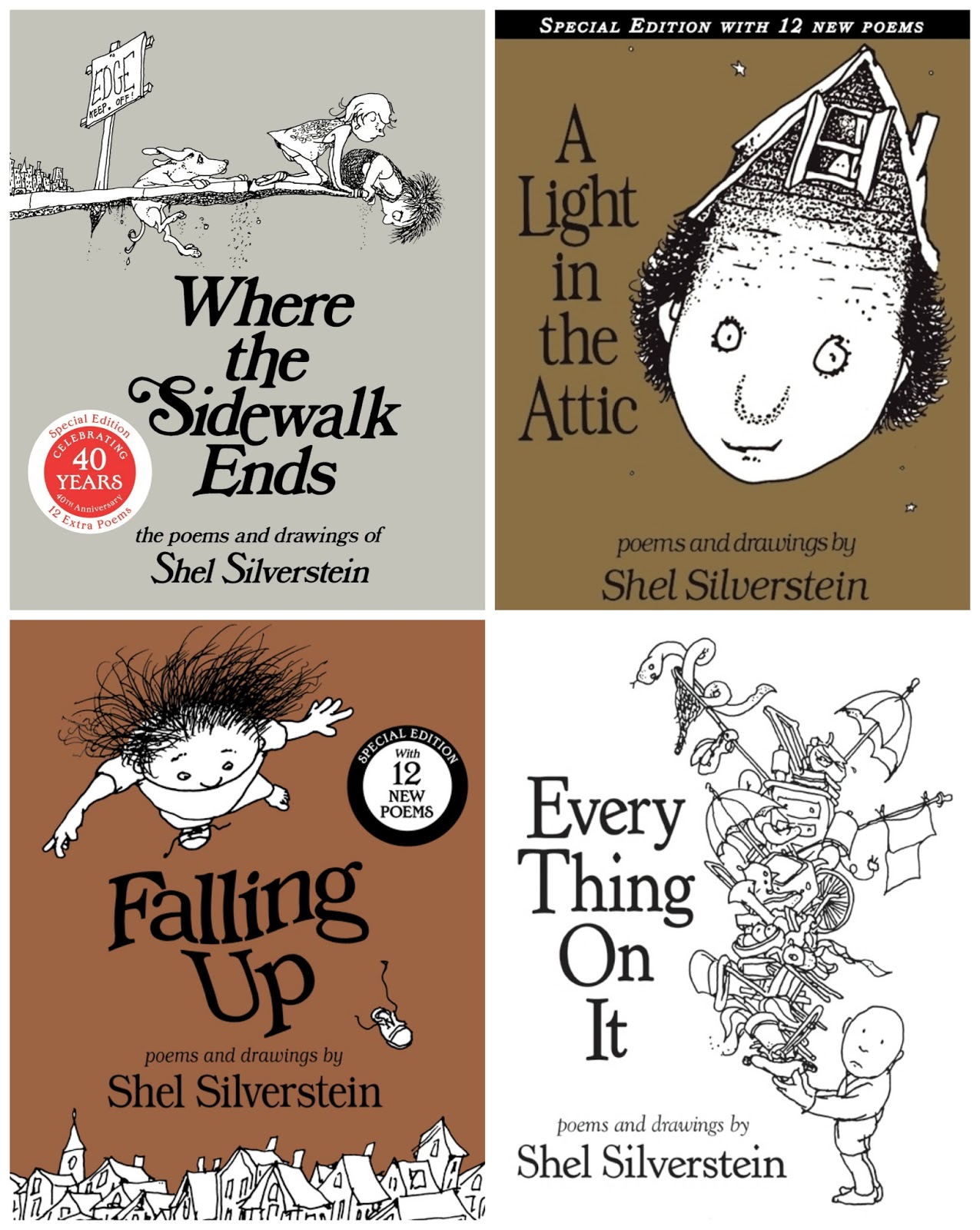 Cover of Shel Silverstein's Poem Books

cr. Reddit

children's books for 8 year-olds, children's books, for adults, 

