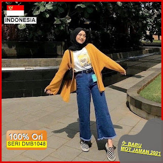 DMB1048 FASHION BAWAHAN 1KG MUAT 4PCS ABIGAIL FRINGE KULOT HIGHWAIST JEANS DENIM RAWIS HITS OOTD FASHION SELEBGRAM WANITA BARU 2021
