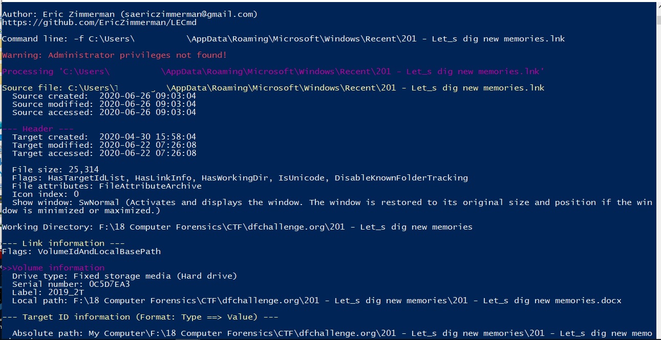 Digital Forensics Examiner DIGITAL FORENSICSWINDOWS FORENSIC .LNK