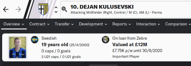 FM20 Wonderkid - Dejan Kulusevski FM20 Wonderkid - Dejan Kulusevski