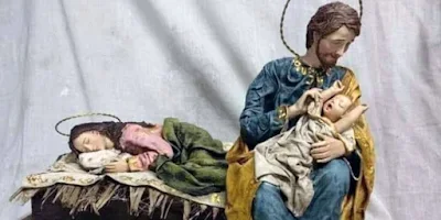imagem do presépio com Nossa Senhora dormindo