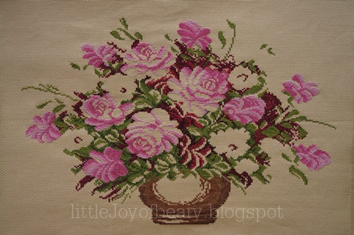 little Joy: Pink Roses Cross-Stitch - 66 x 54cm