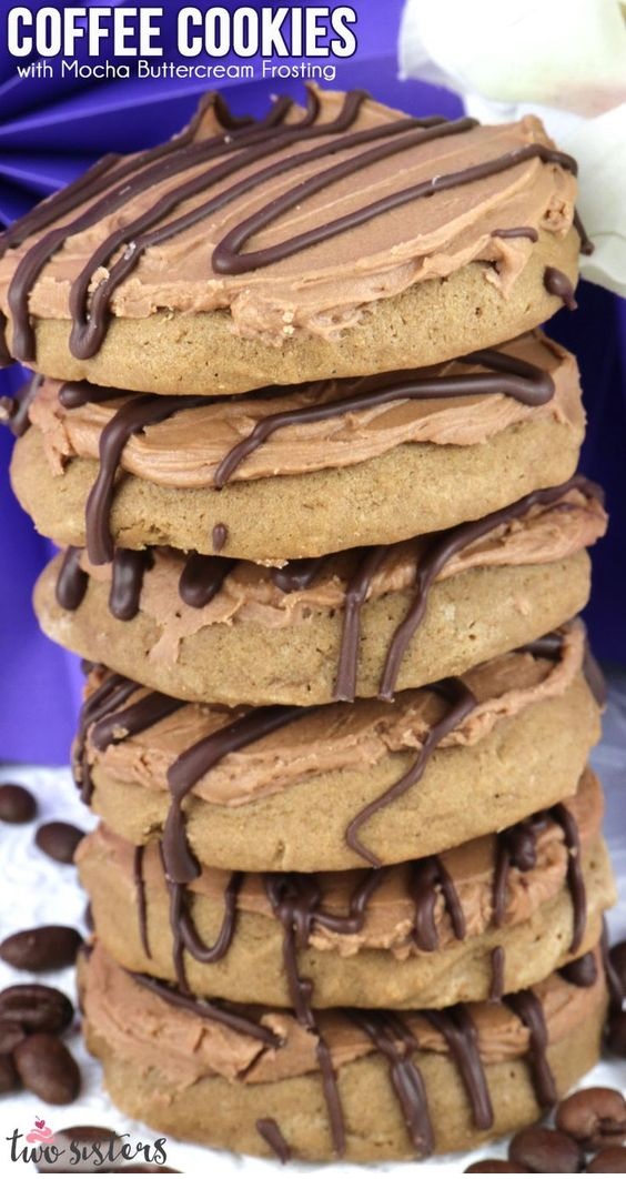 Coffee Cookies With Mocha Buttercream Frosting