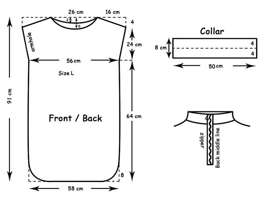 Straight dress without sleeves