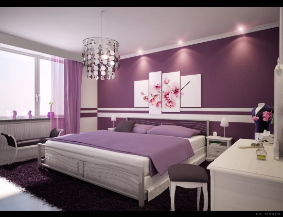 Liv Luv Design  Color Palette Gray  and Purple  bedrooms 