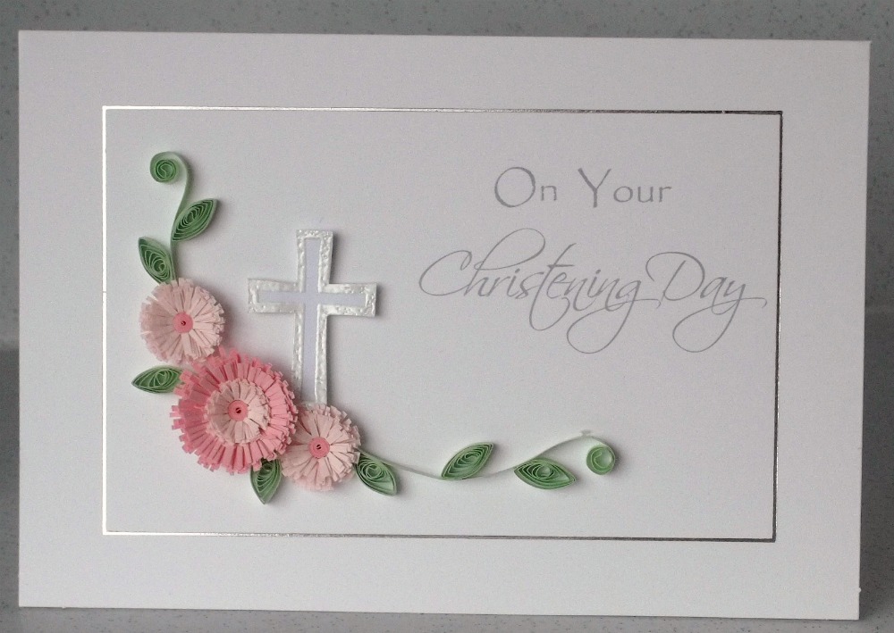 Paper Daisy Cards Quilled Christening card
