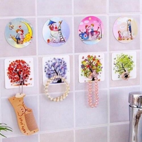 Combo 50 Móc dán tường hình 3D