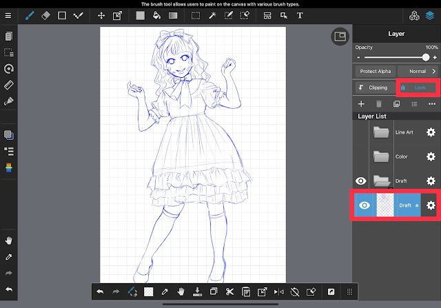 How to lock layers in MediBang Paint