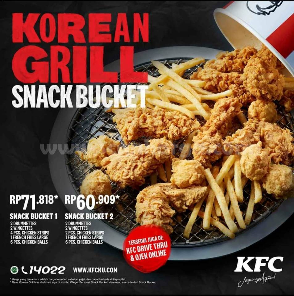 Promo KFC Korean Grill Paket Snack Bucket Mulai Rp 60.909 scanharga