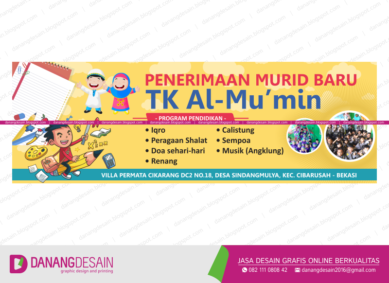 Contoh Desain Spanduk Banner TK (Taman Kanak-Kanak) - Contoh Desain