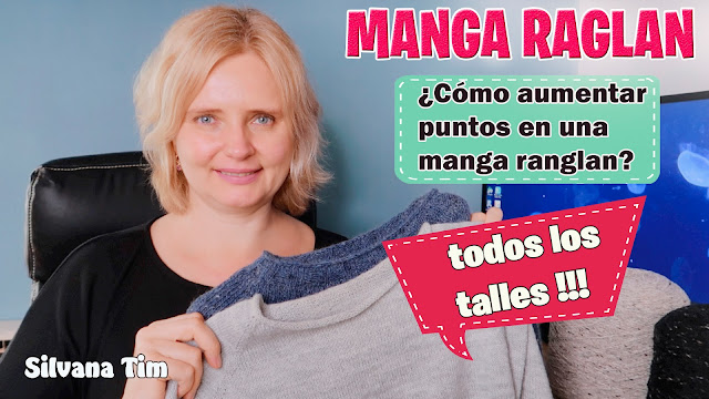 aprender a tejer manga raglan en dos agujas/dos palitos /tricot paso a paso