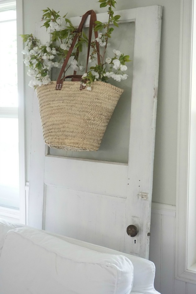 Pretty And Easy Spring Door Basket DIY - StoneGable